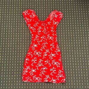 Red Flower Patterned Abercrombie Dress - XS